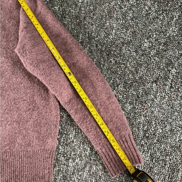 Madewell Wool blend Mauve Pink mock neck Knit Sweater Small - Picture 7 of 9